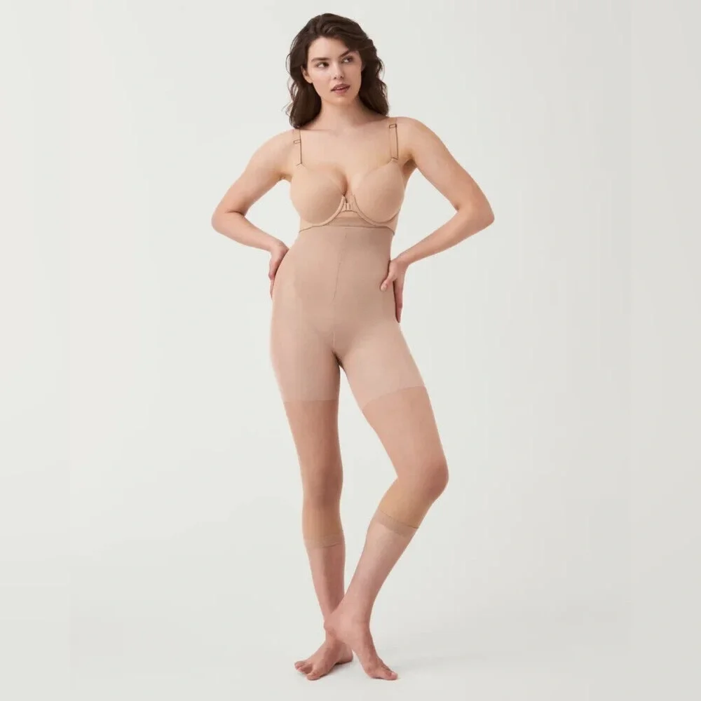 Spanx nude footless contouring tights NEW